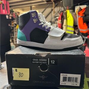 Creative Recreation Black and Purple High-Top Sneakers